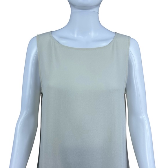 Eileen Fisher Silk Georgette Crepe Tank Top SMALL Bateau Neck Quiet Luxury - Picture 8 of 14